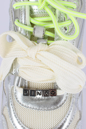 Sneakers Pelle Multi Lacci Silver - 8