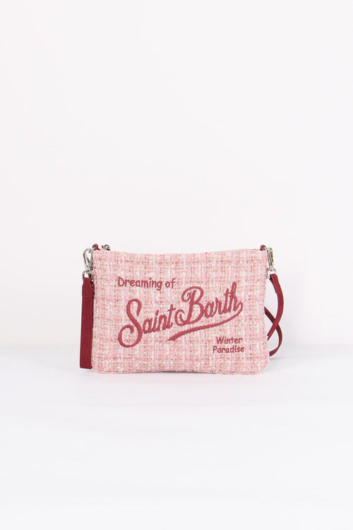 Pochette Tracolla Logo Tweed Pink