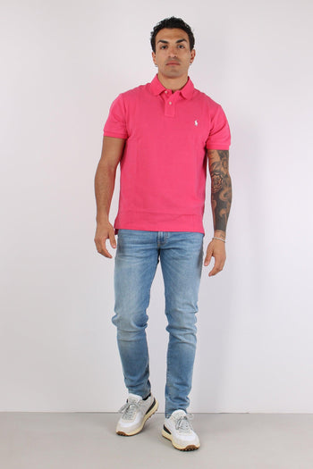 Polo Slim Fit Mesh Hot Pink - 5