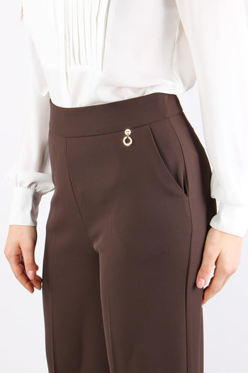 Lalim Pantalone Palazzo Fluido Chocolate - 6