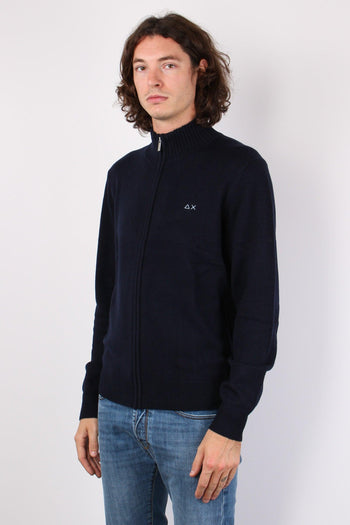 Maglia Lana Full Zip Navy Blue - 5