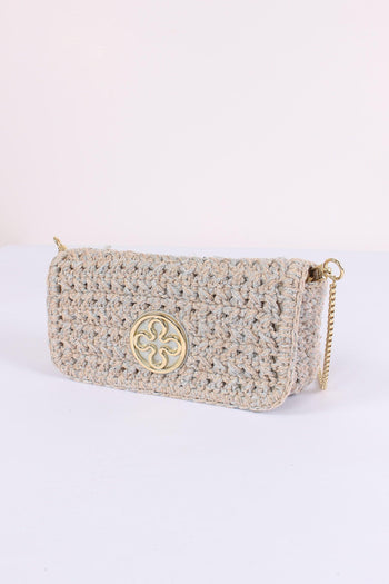 Greta Pochette Crochet Laminat Argento - 4
