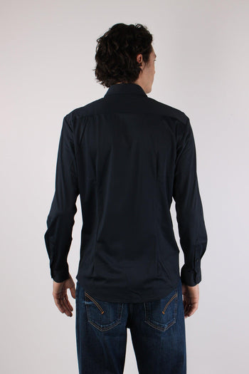 Camicia Tessuto Tecnico Blu Navy - 5