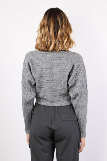 Maglia Treccia Cropped Grigio - 3