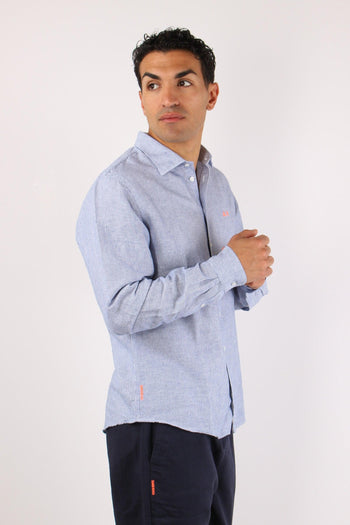 Camicia Misto Lino Riga Navy - 4