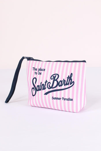 Aline Pochette Righe Mini Rosa/bianco - 4