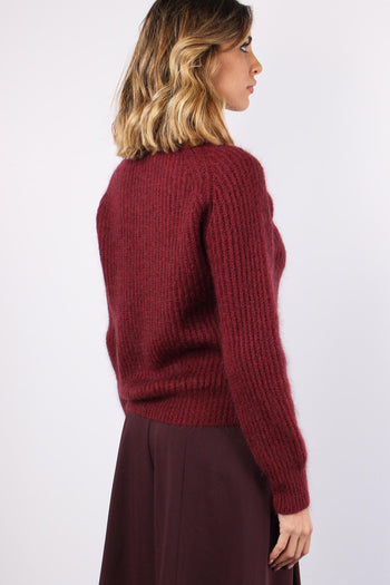 Maglia Mohair Collana Pietre Bordeaux - 6