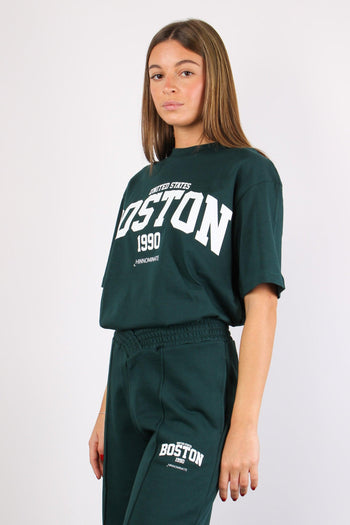 T-shirt Over Boston Verde Bosco - 5