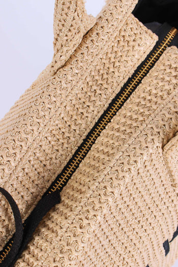 Shopping Beach Rafia Paglia/nero - 7