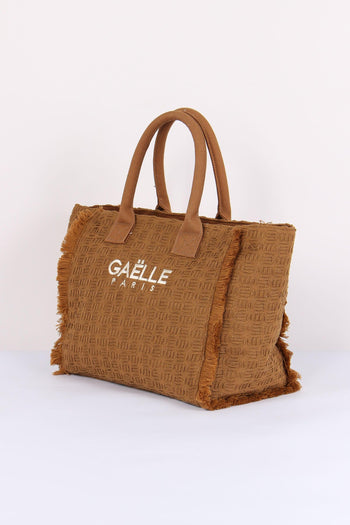 Maxi Tote Frange Ricamo Moka - 2