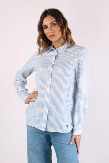Giurato Camicia Lino Riga Off White - 2