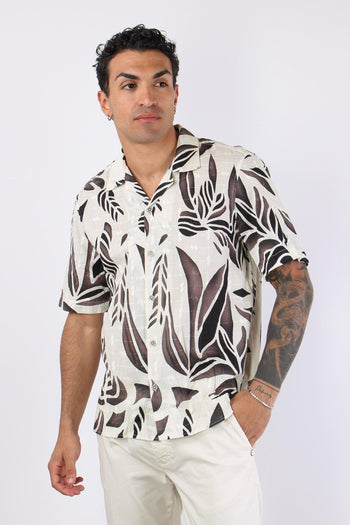 Cu1001 Camicia Mc Fantasia Moro/latte - 2