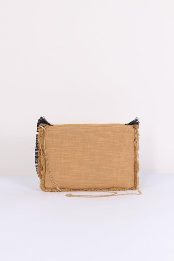 Pochette Ricami Frange Camel - 4