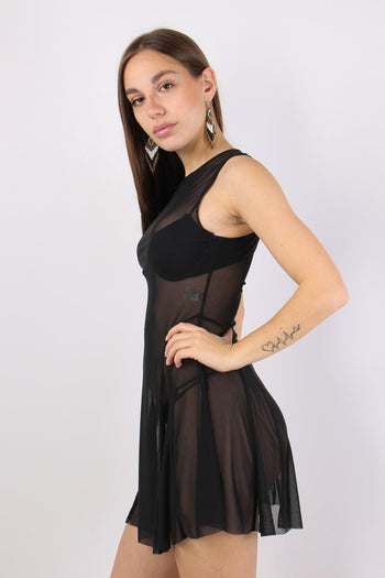 Abito Corto Tulle Nero - 4