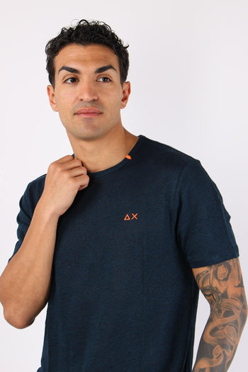 T-shirt Basica Lino Navy Blue - 7