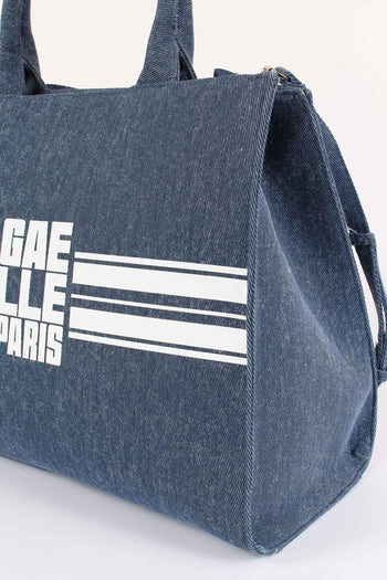 Maxi Tote Banda Logo Blu - 7
