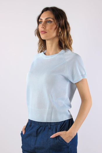 Maglia M/m Filo Cotone Azzurro - 6