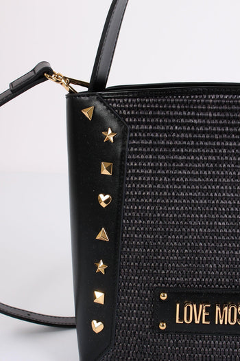 Shopping Verticale Paglia Borc Nero/nero - 6