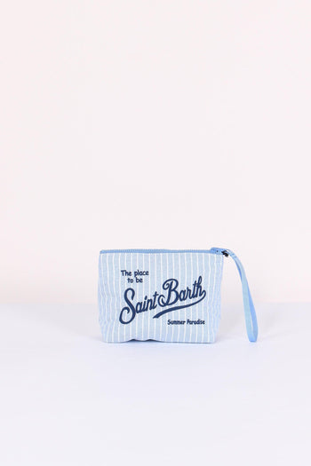 Aline Pochette Canvas Righe Blu/bianco - 3