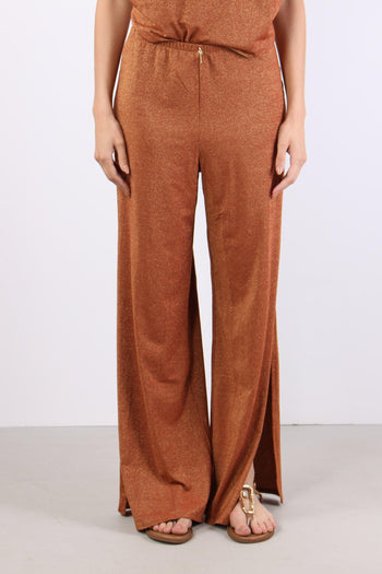 Pantalone Lurex Spacchi Laterali Ruggine - 3