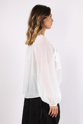 Darren Blusa Voile Bulloni Bianco Biancaneve - 4