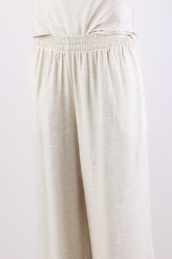 Pantalone Palazzo Misto Lino Naturale - 7