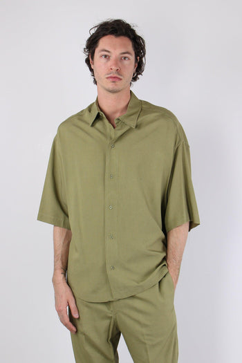 Camicia Mc Viscosa Lino Oliva - 2