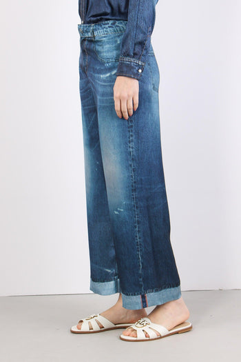 Jeans Stampa Digitale Rottture Blu Denim - 7