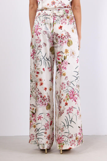 Pantalone Palazzo Fantasia Fio Panna - 4