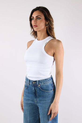 Canotta Cotone Logo Bianco - 4