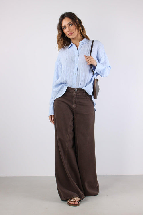 Camicia Lino Retro Fiocchi Azzurro