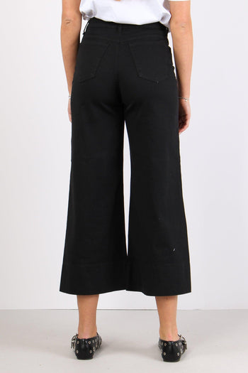Pantalone Bull Crop Orlo Alto Nero - 4