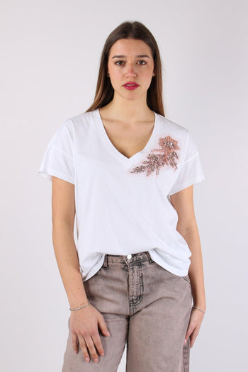 T-shirt Scavo V Applicazione F Bianco - 2