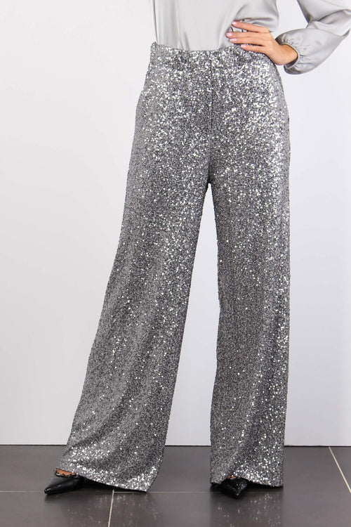 Pantalone Paillettes Metal Grey - 2