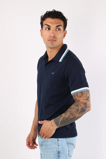 Polo Derby Filo Riga Contrasto Navy Blue - 6