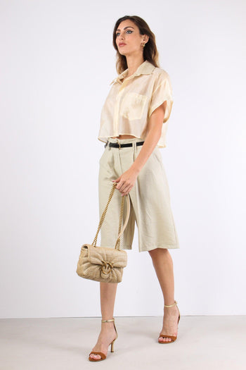 Camicia Corta Mussola Ricamo Naturale - 5