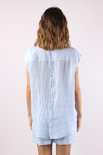 Camicia Smanicata Bottini Retr Azzurro - 4