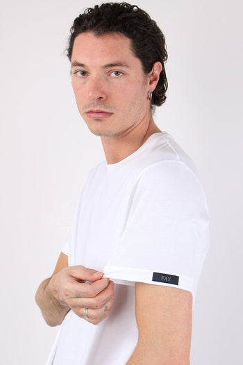 T-shirt Basica Logo Manica Bianco - 7