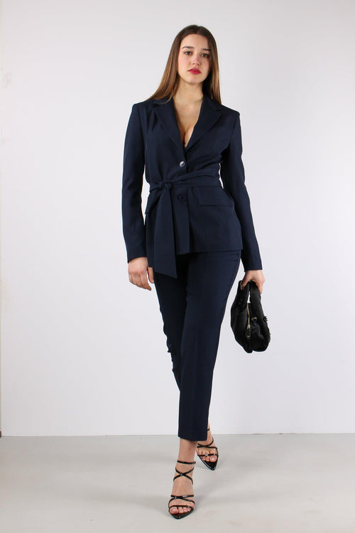 Pantalone Sigaretta Poliviscos Blu