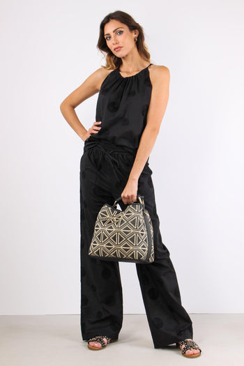 Pantalone Palazzo Mussola Rica Nero - 5