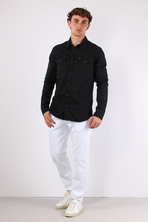 Camicia Denim Slim Fit Nero