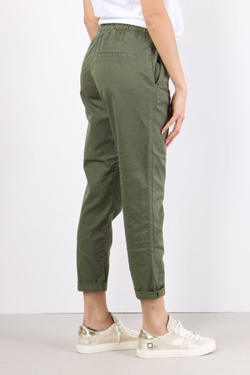 Pantalone Jogging Misto Lino Salvia - 5