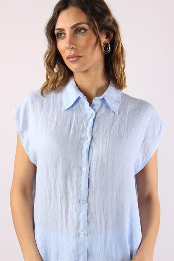Camicia Smanicata Bottini Retr Azzurro - 6