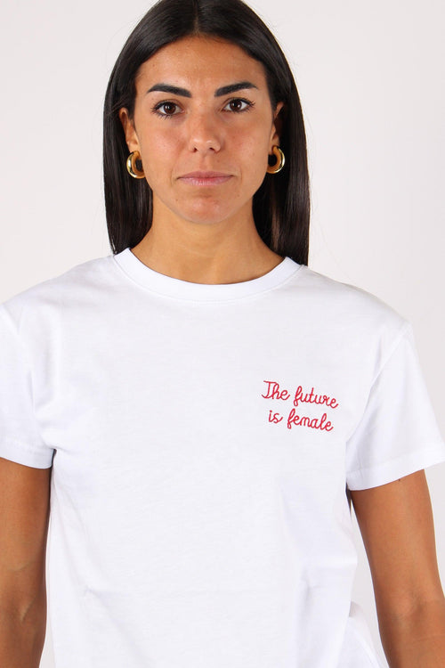 T-shirt Ricamo The Future Is Bianco - 2