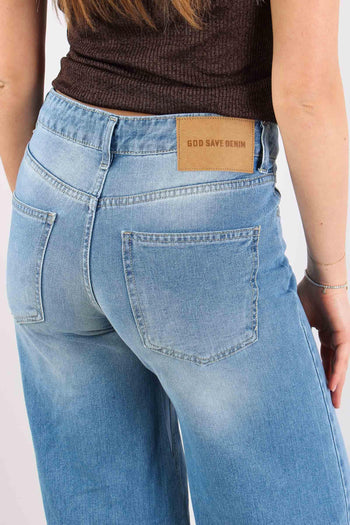 Eos Denim Zampa Taglio Asimmetrico Denim Chiaro - 6