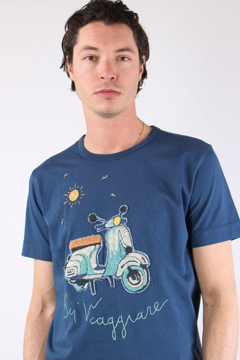 T-shirt Ricamo Vespa Inchiostro - 8