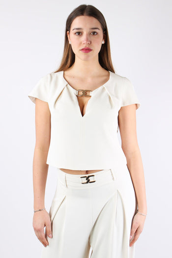 Capucine Top Corto Placca Ivory - 2