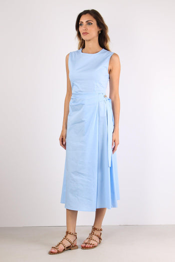 Abito Cotone Ripresa Azzurro - 3