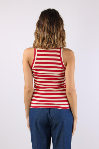Canotta Costina Patch Cuore Rosso/panna - 4