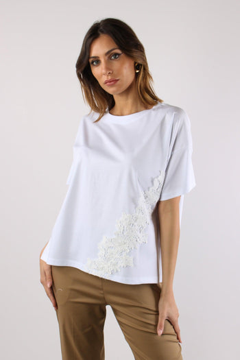 T-shirt Inserto Macrame Bianco - 2